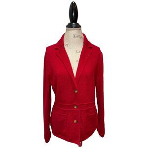 Talbots Petite (Size Lp) Red 3-Button 2-Pocket Knit Women's Blazer *EUC*